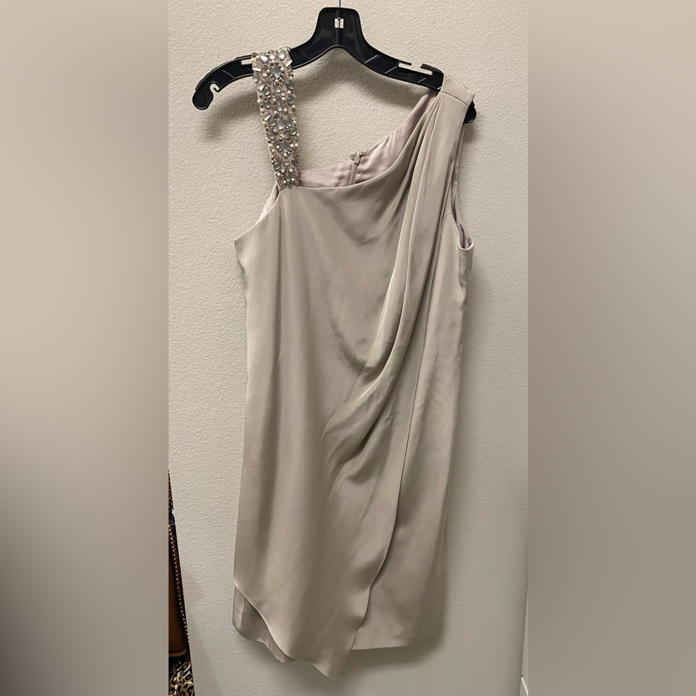 Beige satin dress